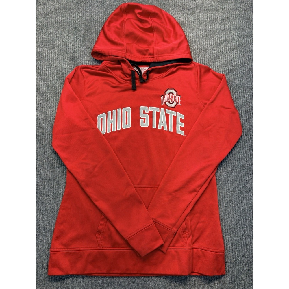 Ohio State Buckeyes Varsity Hoodie Large Red Pullover Sweatshirt NCAA